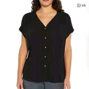 Orvis Classic Black V-Neck Top XXL